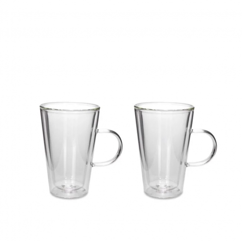 طقم كوبي شاي طبقتين زجاج (100 مل)