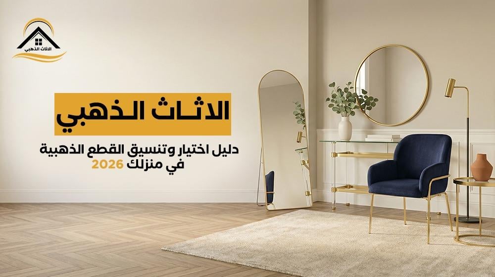 الأثاث الذهبي: دليلك الشامل لاختيار وتنسيق القطع الذهبية في منزلك 2026