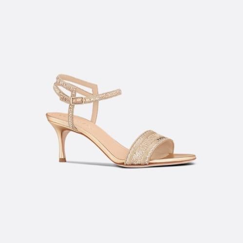 صندل Dior بكعب نسائي - ذهبي