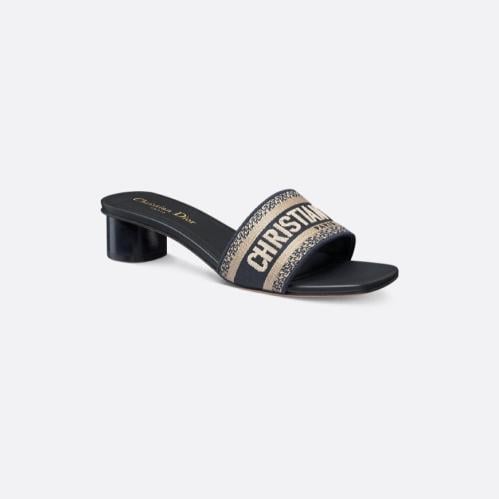 حذاء Dior بكعب نسائي - أزرق غامق
