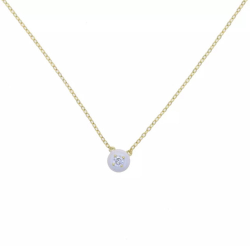 white dot necklace - سلسلة نيون باللون الابيض مطلي...