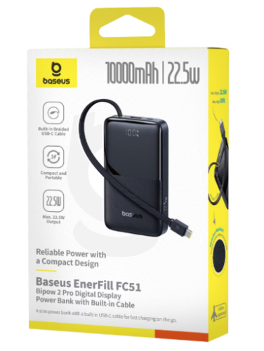 بنك طاقة (شاحن متنقل) من ماركة بيسوس، طراز Baseus EnerFill FC51 Bipow 2 Pro،