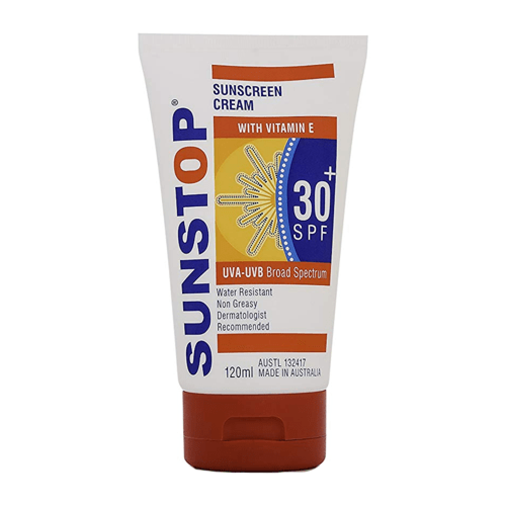 كريم واقي الشمس عامل حماية 30 SPF بفيتامين إي من صن ستوب – 120مل