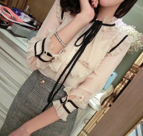 بلوزة ابيض شيفون blouse12