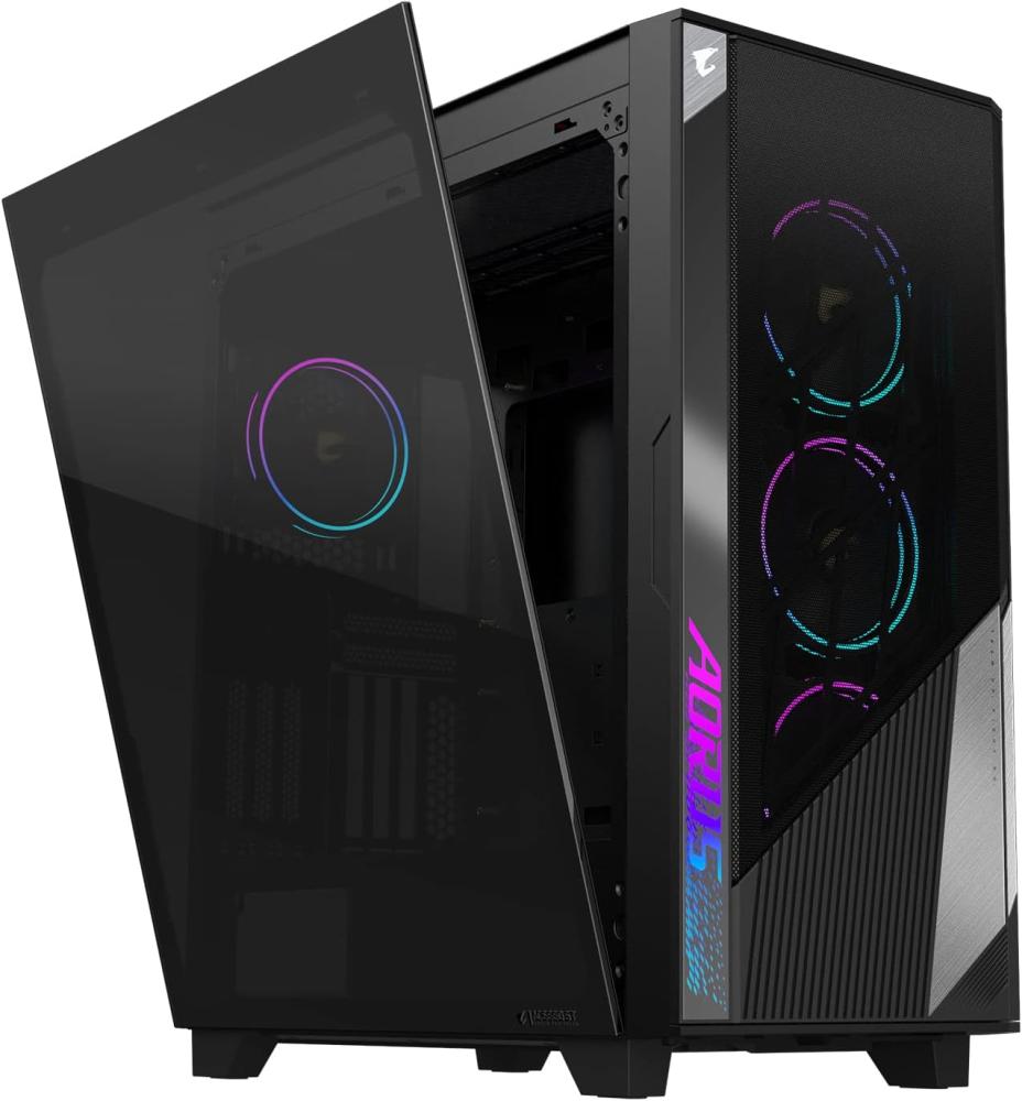 GIGABYTE AORUS C500 Glass - Black Mid Tower PC Gaming Case كيس للكمبيوتر