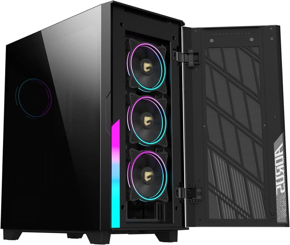GIGABYTE AORUS C500 Glass - Black Mid Tower PC Gaming Case كيس للكمبيوتر