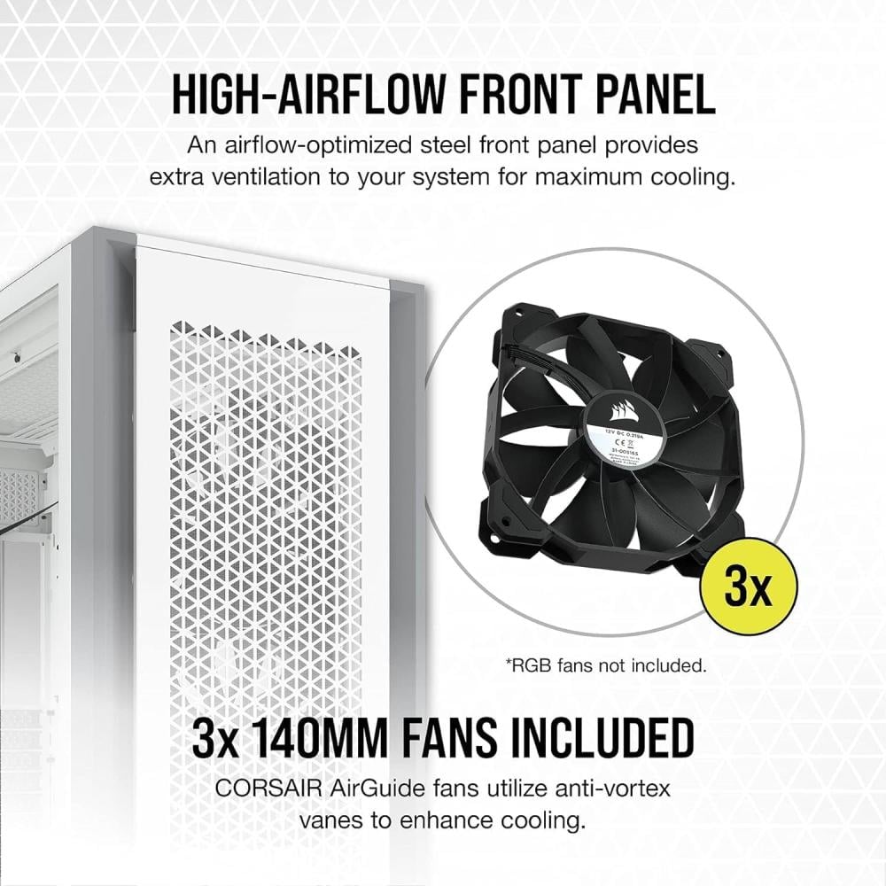 CORSAIR 7000D AIRFLOW Full-Tower ATX PC Case White كيس للكمبيوتر