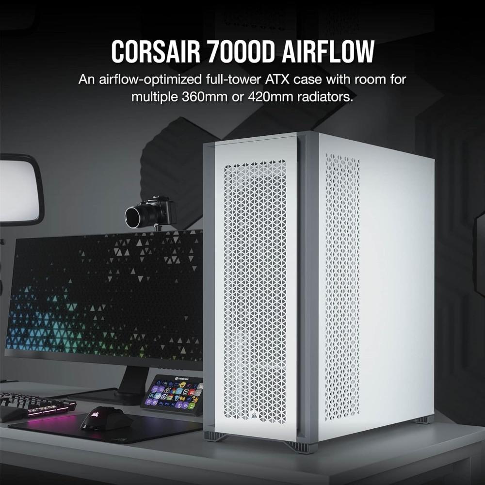 CORSAIR 7000D AIRFLOW Full-Tower ATX PC Case White كيس للكمبيوتر