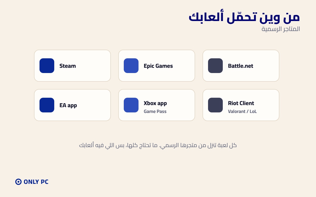 متاجر الألعاب الرسمية