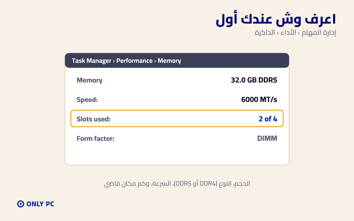 معلومات الرام في إدارة المهام
