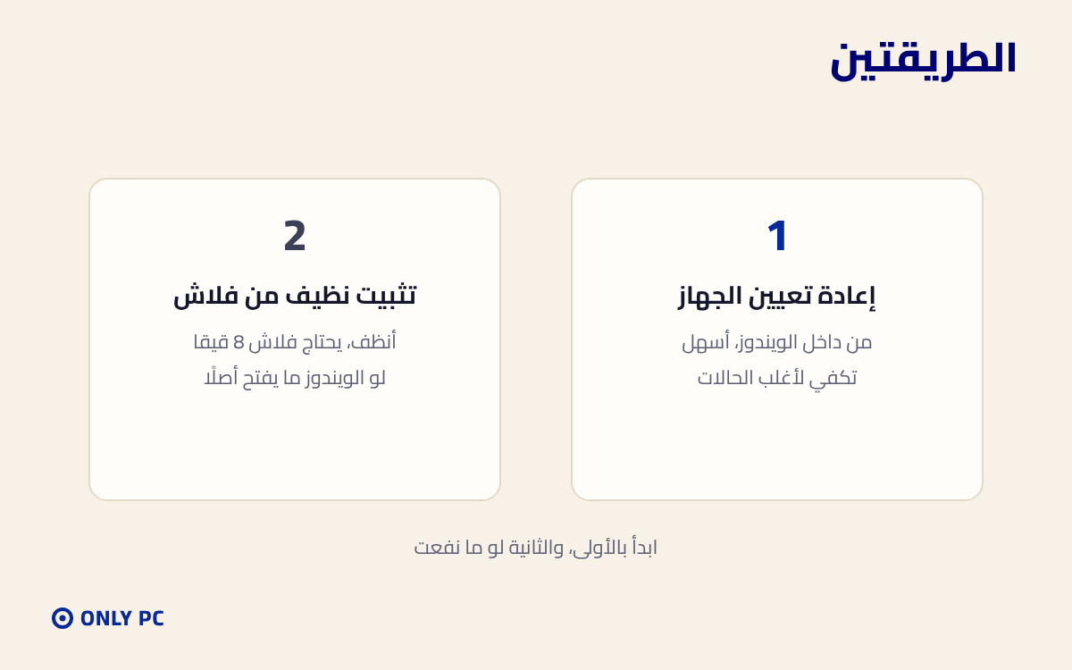 طريقتين لفرمتة الجهاز