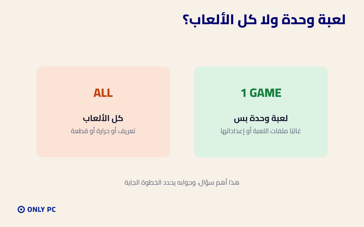 لعبة وحدة أو كل الألعاب