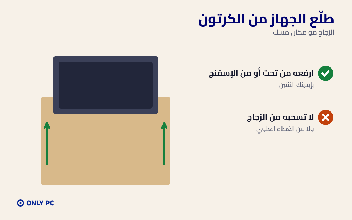 طريقة إخراج الجهاز من الكرتون