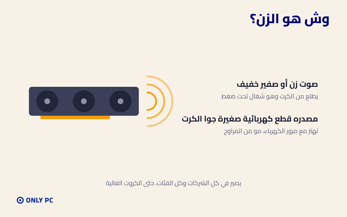 مصدر صوت الزن في كرت الشاشة