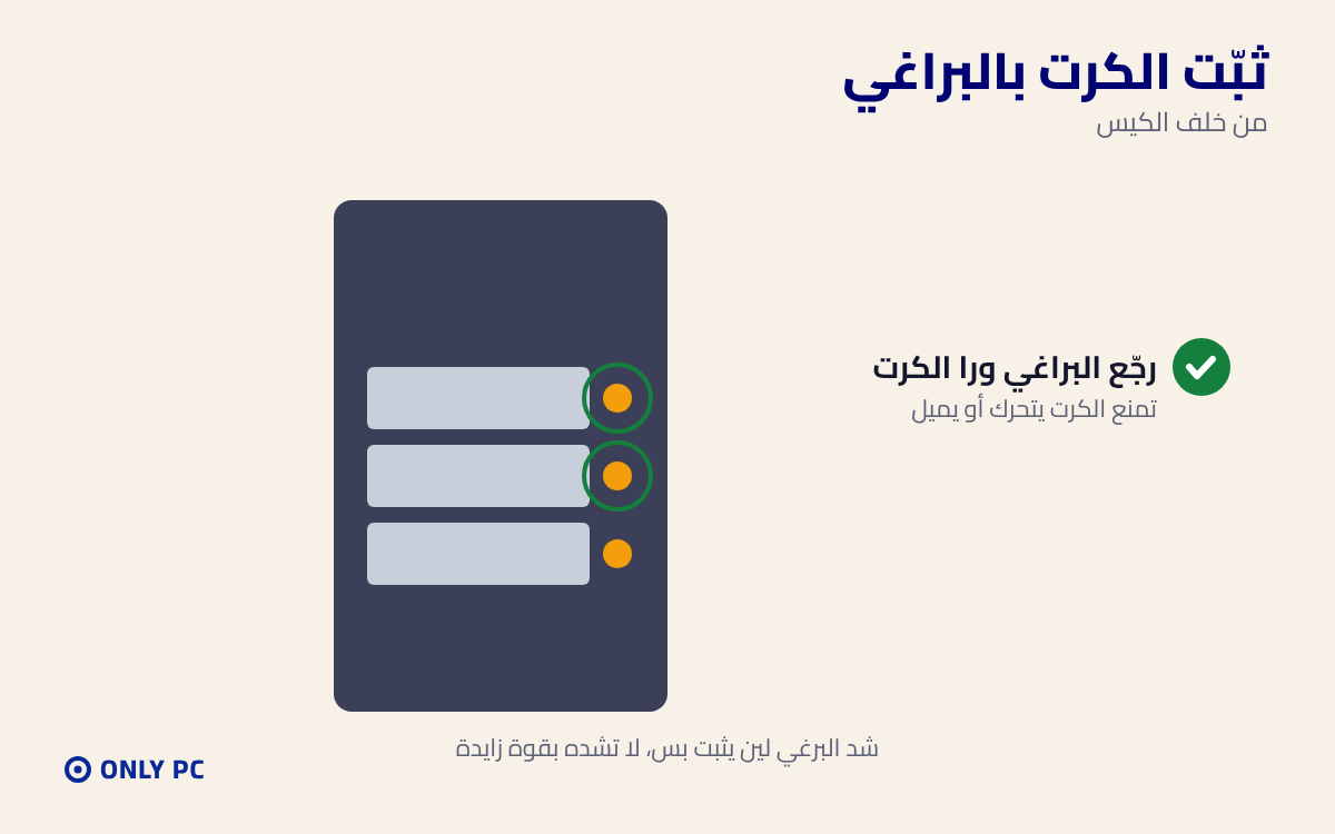 تثبيت كرت الشاشة بالبراغي