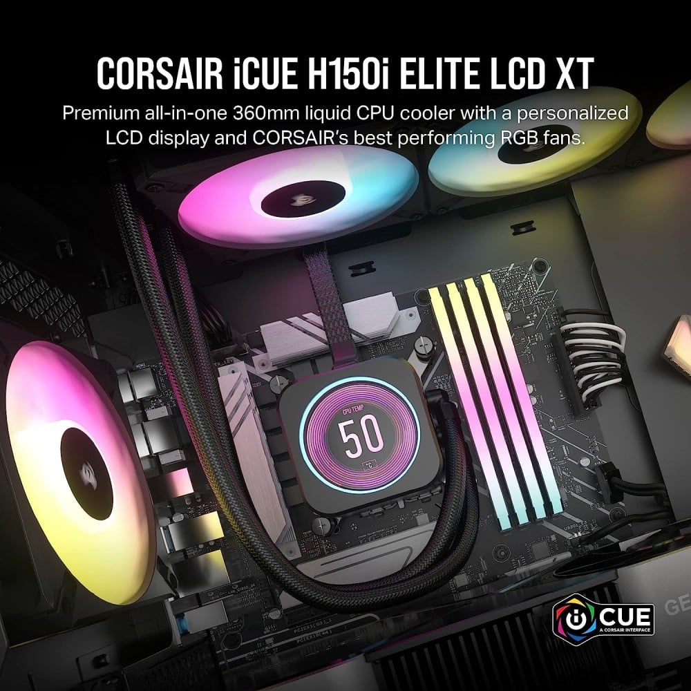 Corsair iCUE H150i Elite LCD XT Liquid CPU Cooler Water Cooler