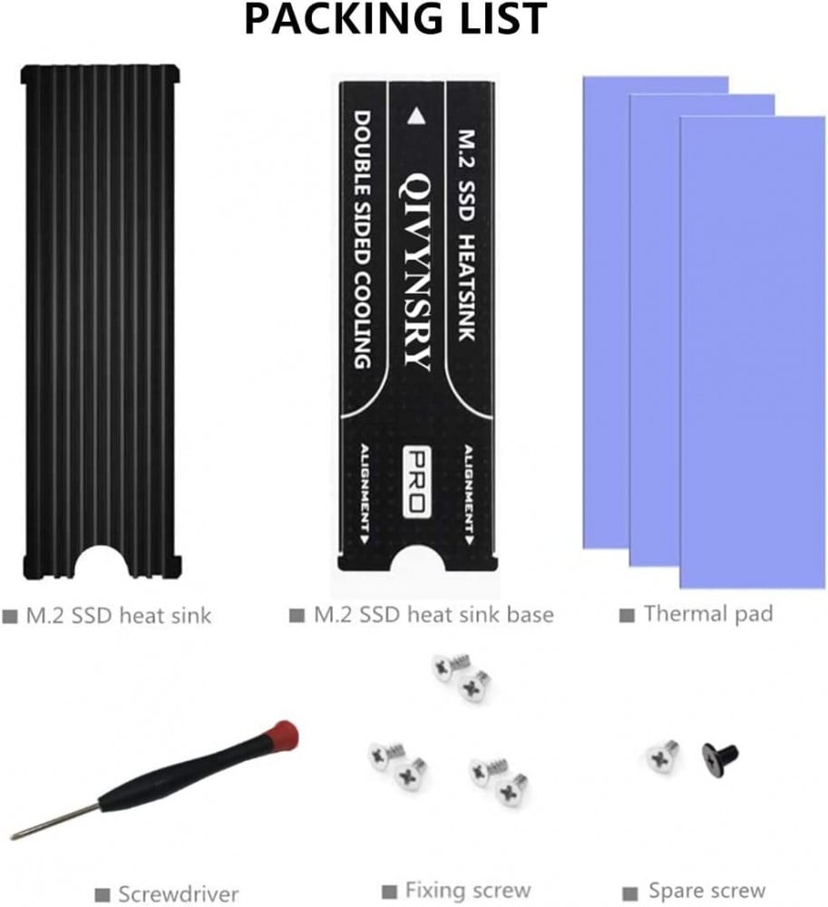 QIVYNSRY M.2 Heatsink NVMe 2280 PS5 SSD Heat Sink Computer PC مبرد m.2