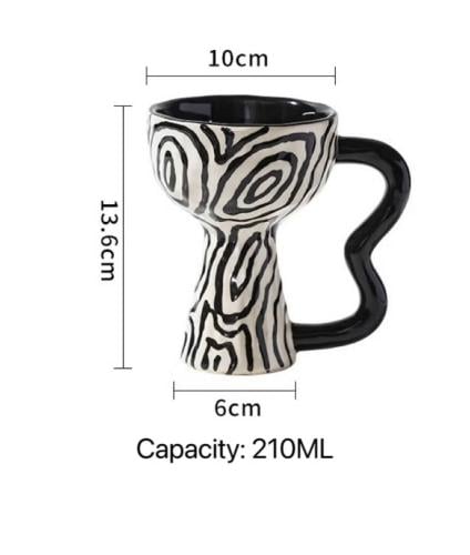 Retro Style Tall Ceramic Coffee Cup With Butterfly...