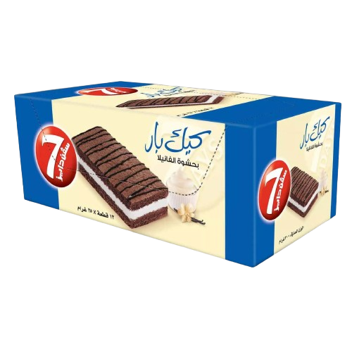 كيك بار حشوة الفانيليا سفن دايز 12قطعة ×25غ