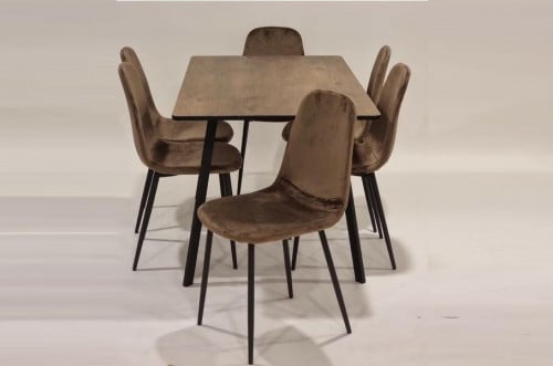 طاولة طعام 6 كراسي بني