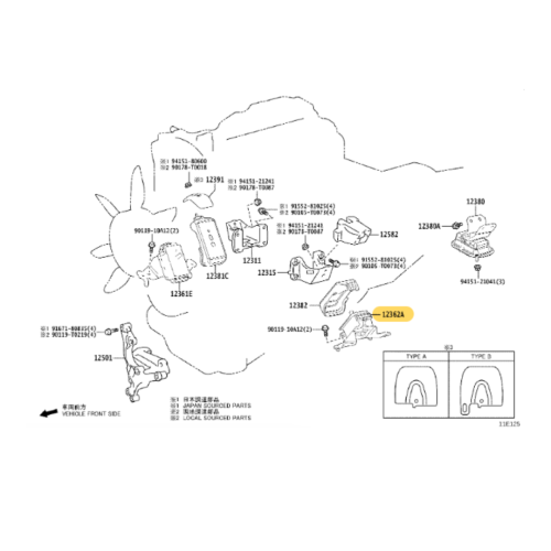 كرسي مكينة يسار هايس ديزل - موديل: 2019 - رقم القطعة: 12362-11310 - أصلي
