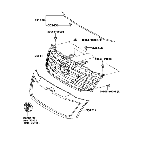 ربلة فوق الشبك هايلكس 2012 - رقم القطعة: 53397-0K110 - أصلي