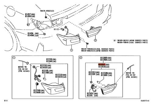 جرم اسطب شنطة يمين يارس - موديل: 2023 - رقم القطعة: 81581-BZ110 - أصلي