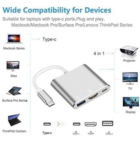 Type-c to hdmi tv 3 in 1