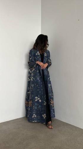 Pleated Abaya Dark blue