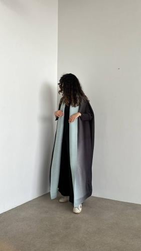 Pleated ombré black