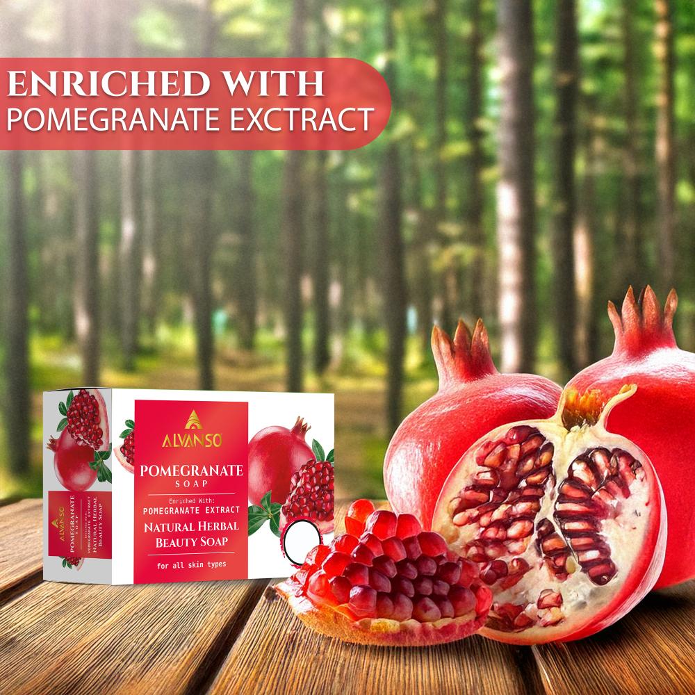صابون الرمان من ألفانسو  ALVANSO POMEGRANATE SOAP 150G