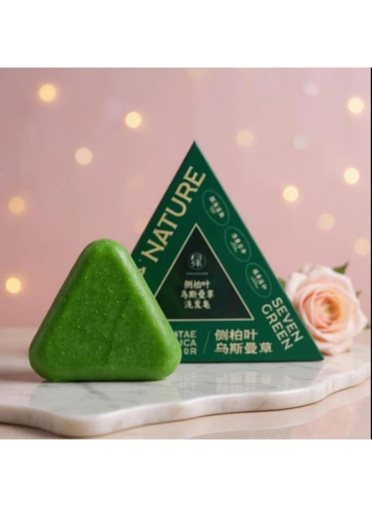 شامبو صابون عشبي (سيفن جرين الاصلي) طبيعي مضاد لتساقط الشعر - سبعة خضار، مثلث أخضر، عناية بفروة الرأس وتقوية جذور الشعر