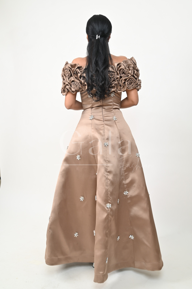 فستان أوف شولدر طويل كلوش