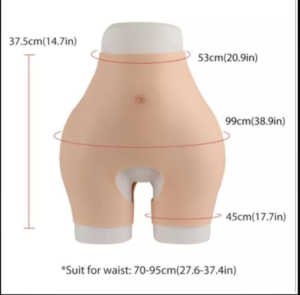 شورت بيونسيه سيليكون يوضح المقاسات محيط الورك والخصر