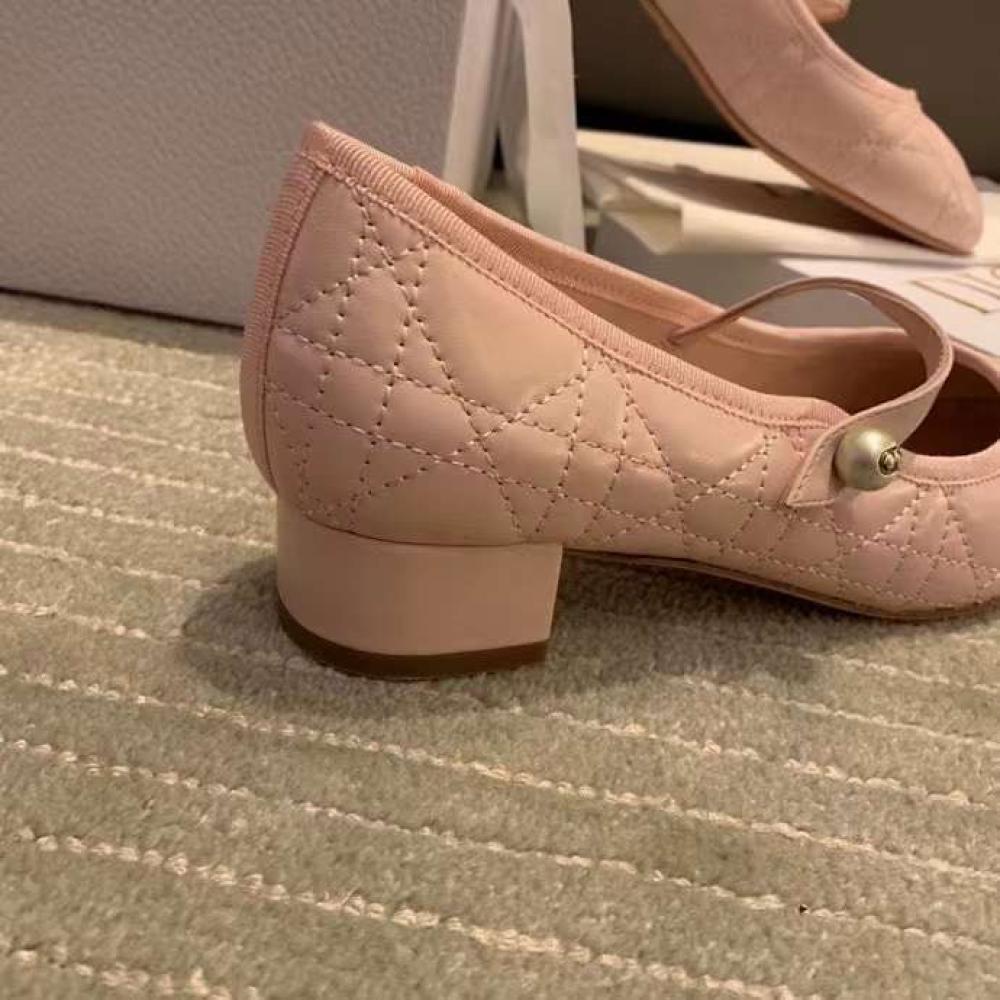 Dior Ballet Pump With Leather Strap Pink