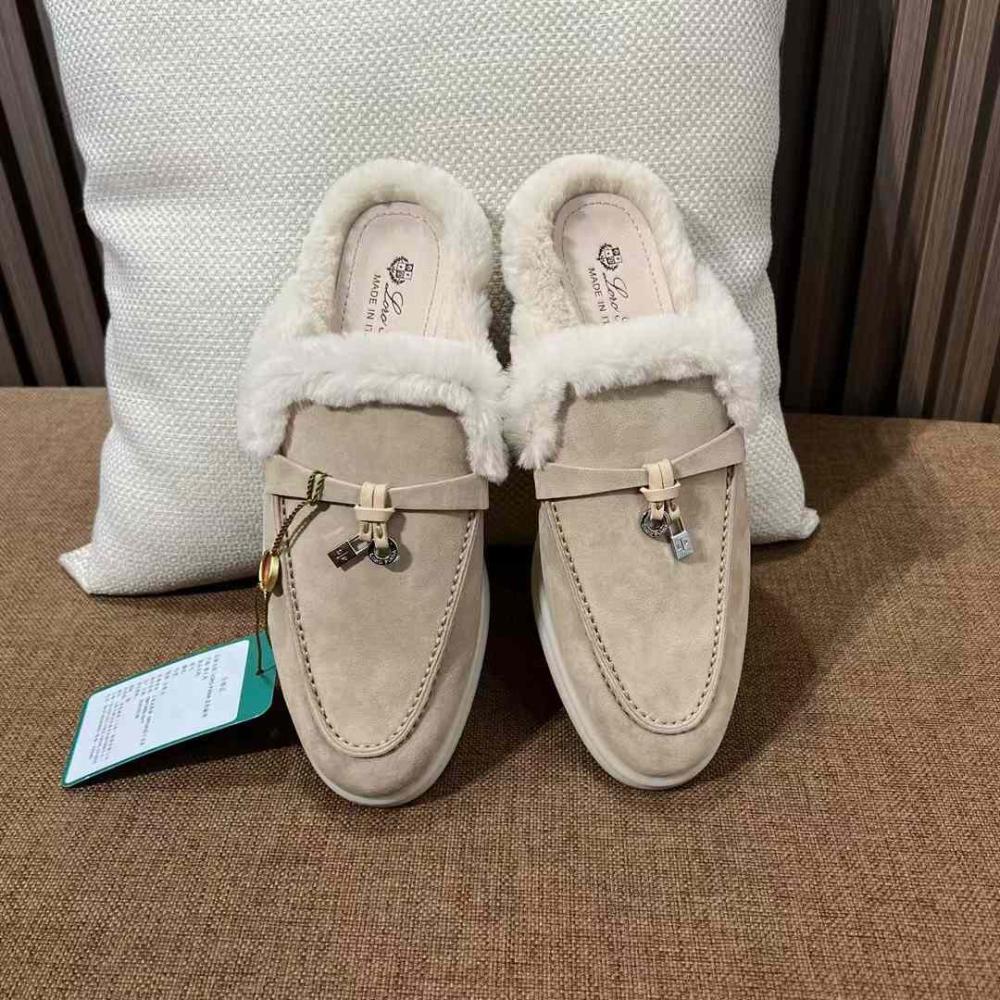 Loro Piana Charm Walk  Babouche  Beige Loafers