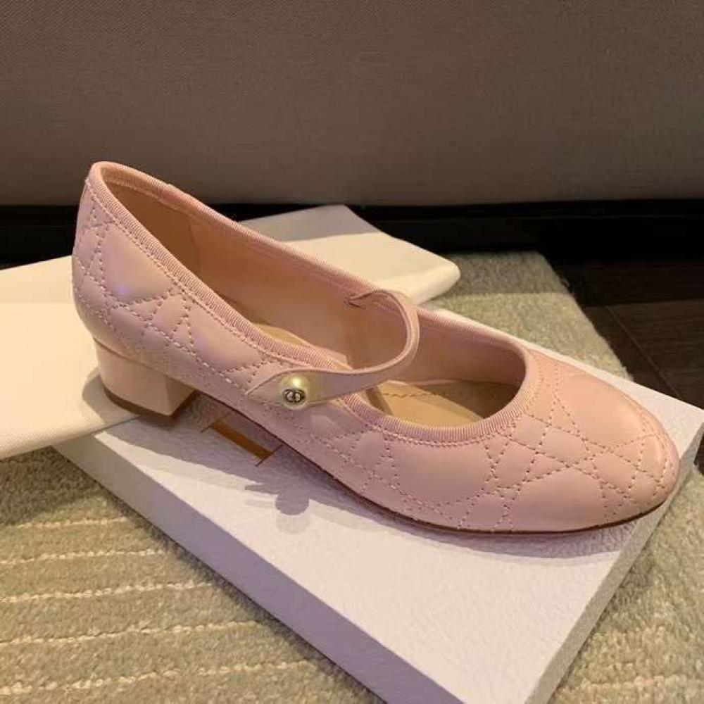 Dior Ballet Pump With Leather Strap Pink
