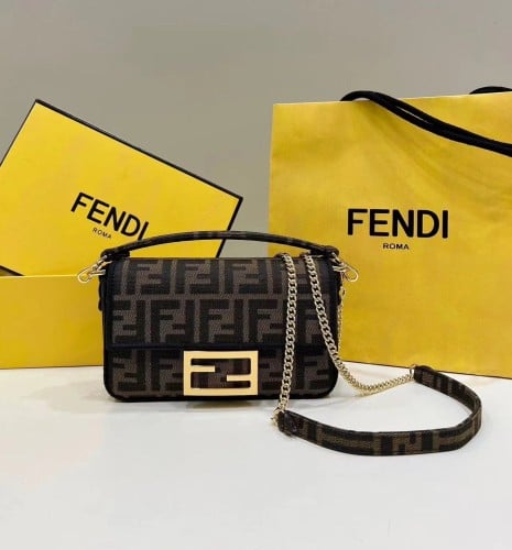 Fendi Logo Embossed Shoulder Bag