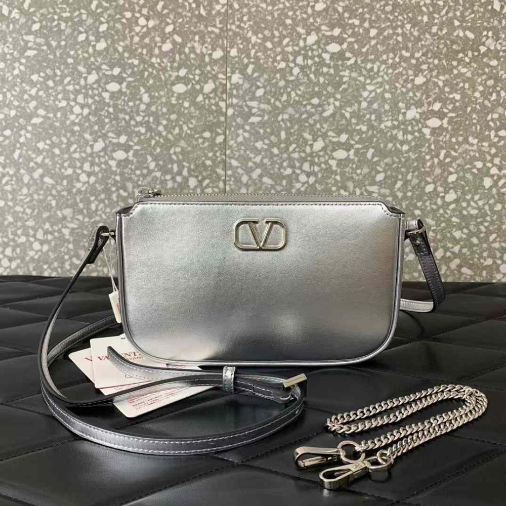 Valentino Silver Bag V Logo