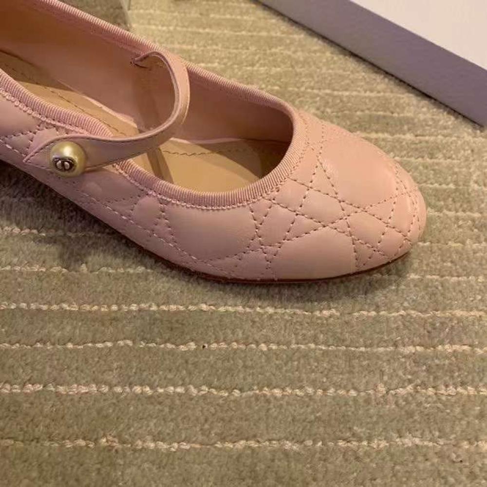 Dior Ballet Pump With Leather Strap Pink