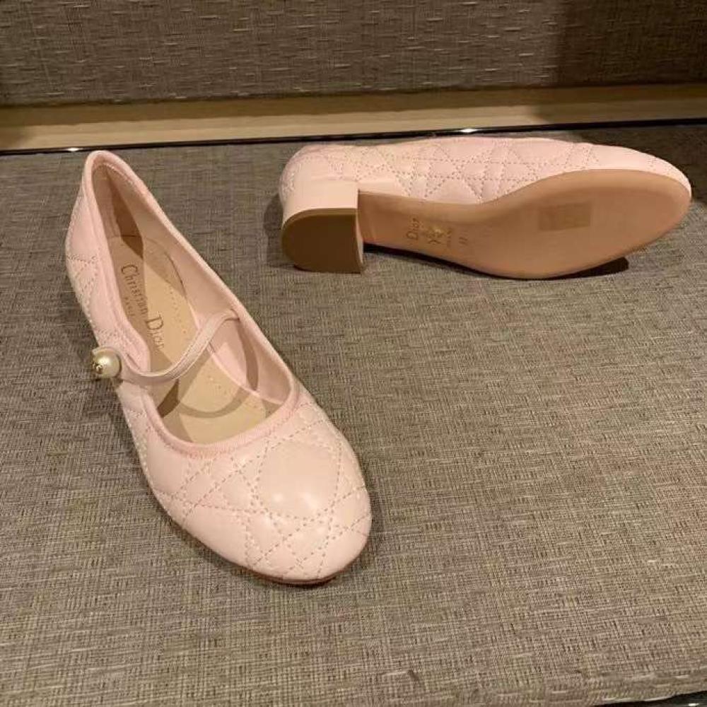 Dior Ballet Pump With Leather Strap Pink