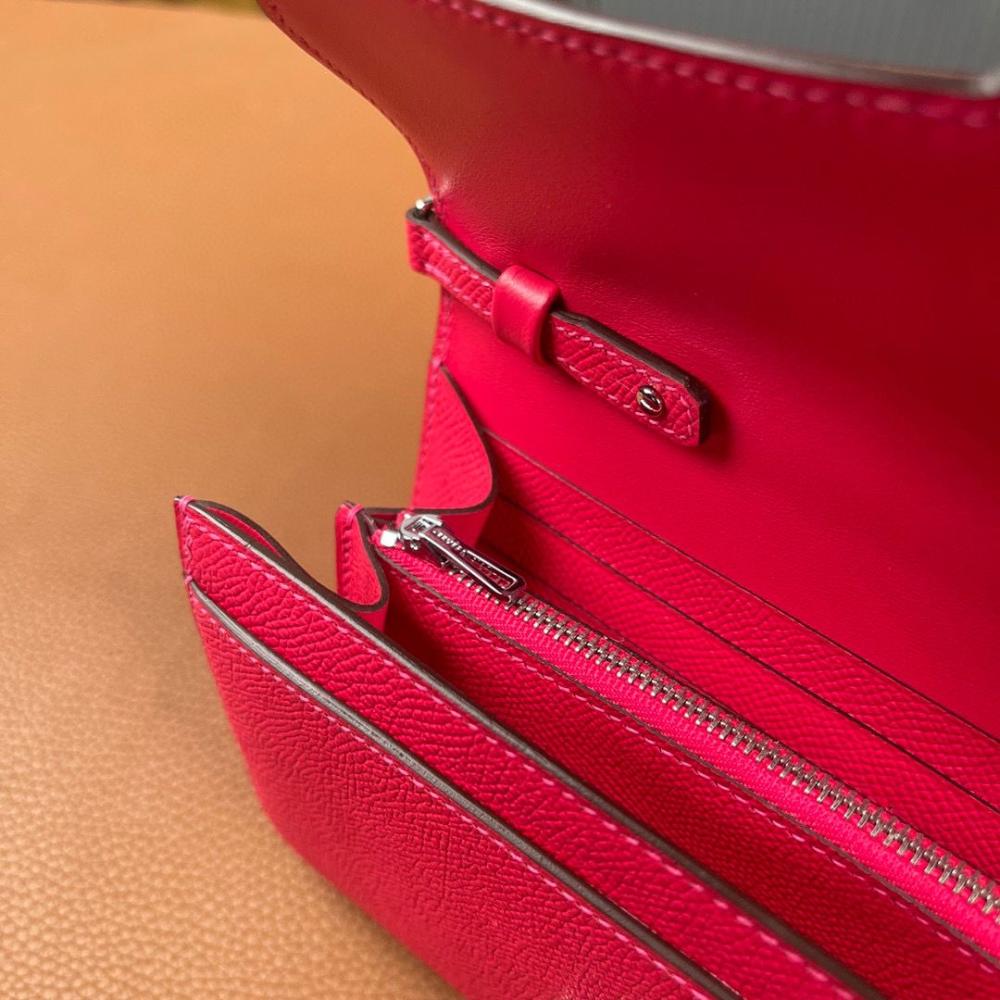 Hermes Long Wallet With Strap Pink/Silver