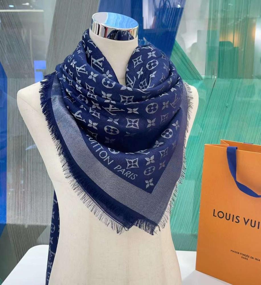 Lv scarf Dark Blue / Grey