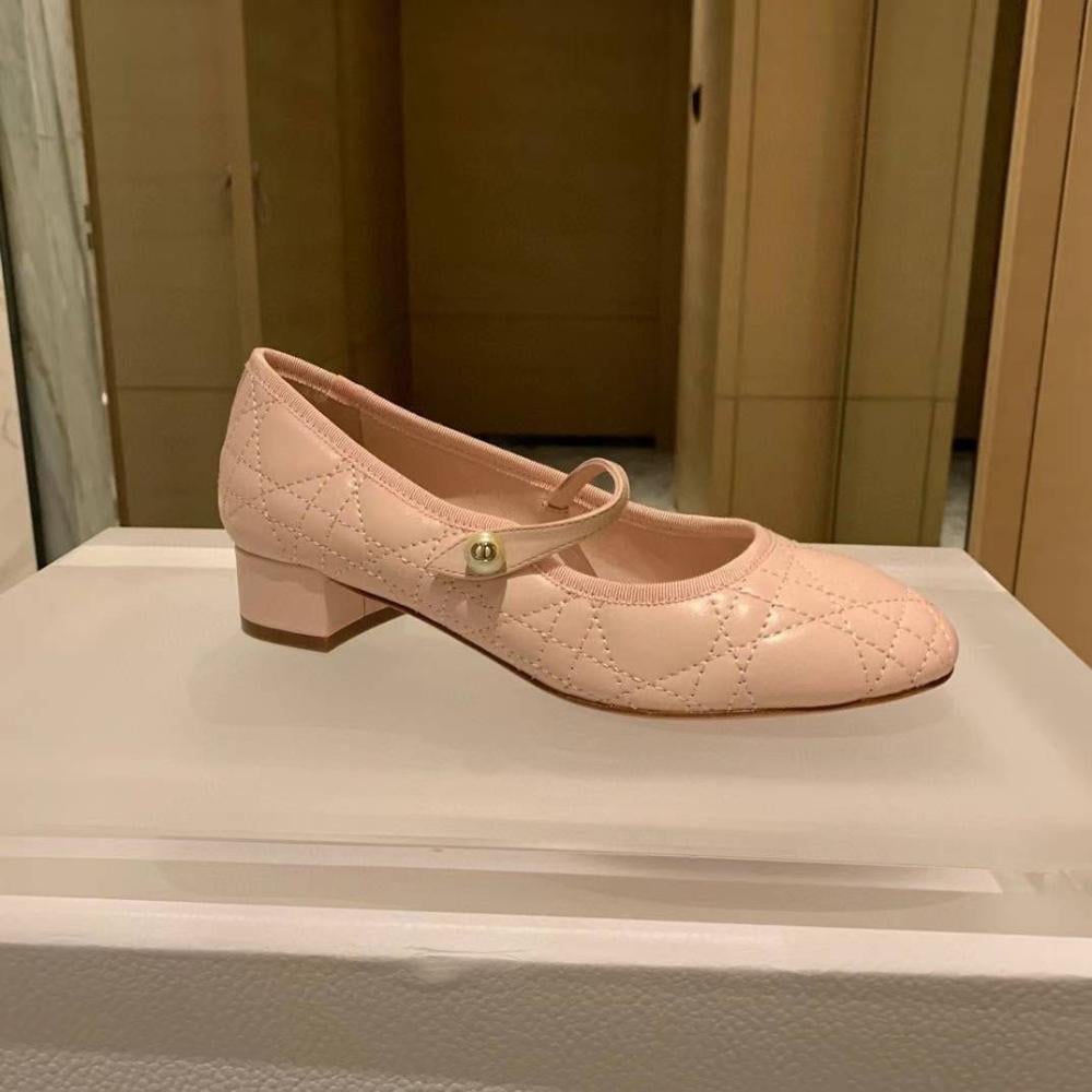 Dior Ballet Pump With Leather Strap Pink
