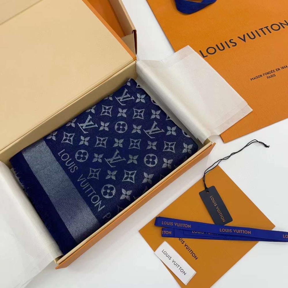 Lv scarf Dark Blue / Grey