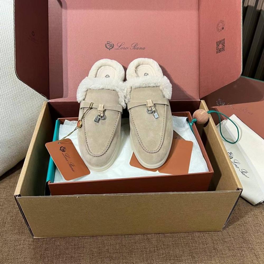 Loro Piana Charm Walk  Babouche  Beige Loafers