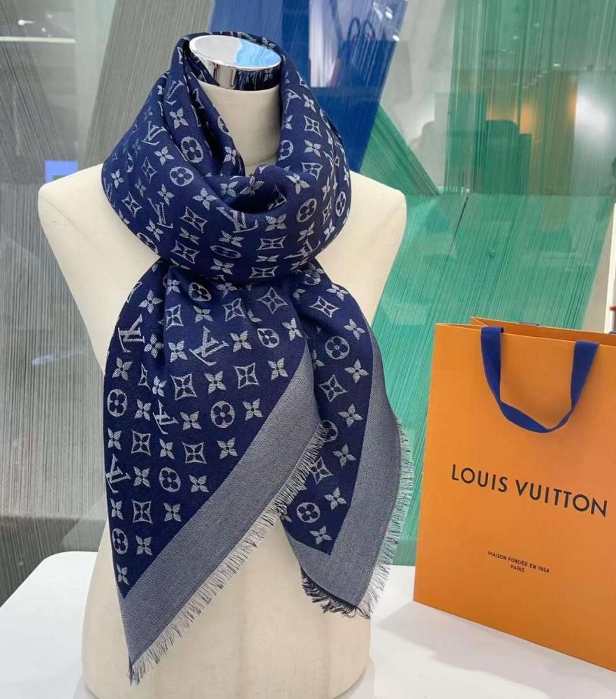 Lv scarf Dark Blue / Grey