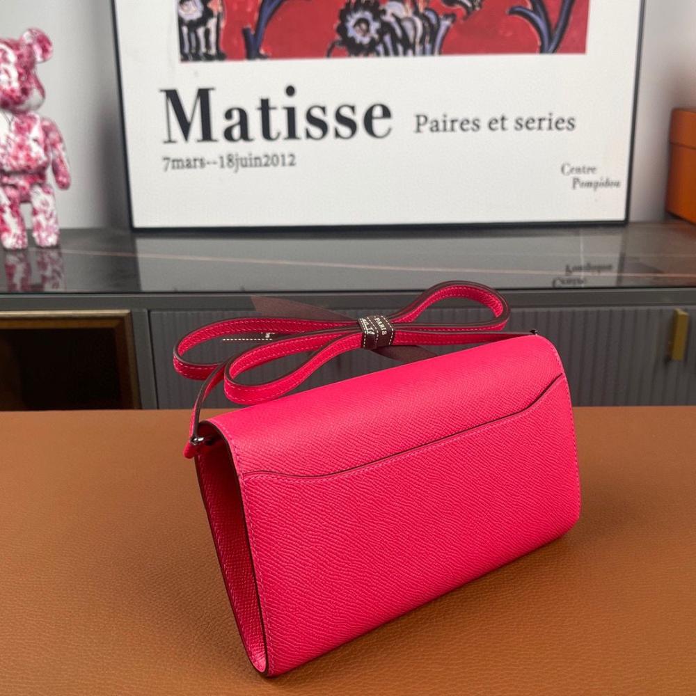 Hermes Long Wallet With Strap Pink/Silver