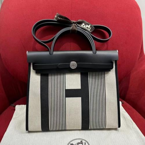 Hermes Her Bag Lined Black H