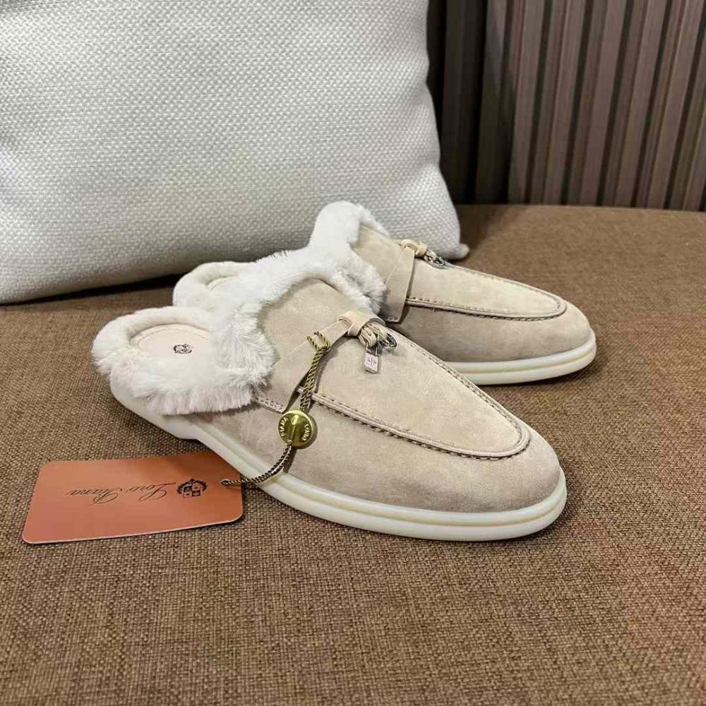 Loro Piana Charm Walk  Babouche  Beige Loafers